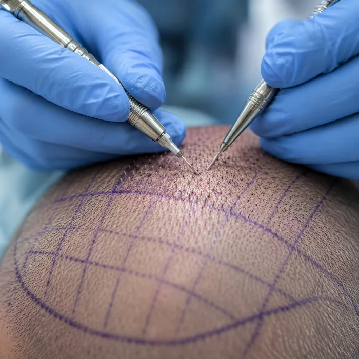 Procedimento de transplante capilar FUE realizado na clínica Refio em Alphaville
